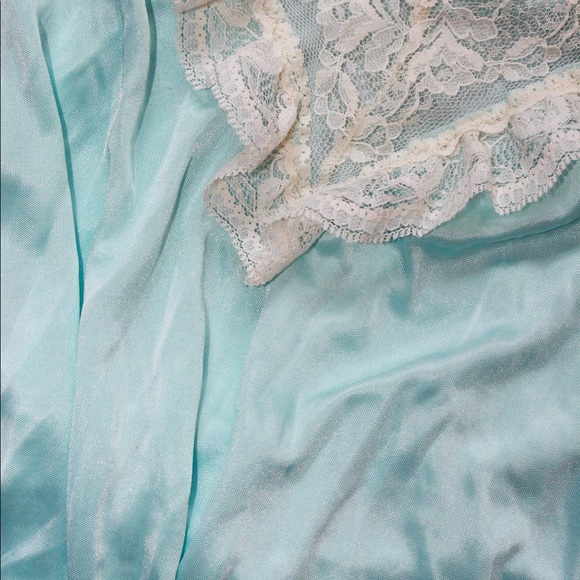 VINTAGE 80s/90s Baby Blue Lacy Lingerie Cami Top - Picture 9 of 10